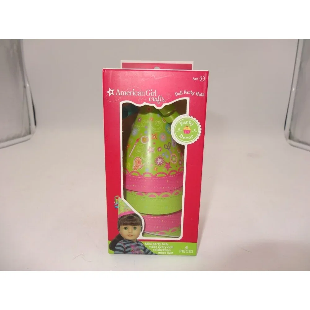 American Girl Crafts 18” Doll Size Party Hats Set Of 4 Party Decor New in the Bo